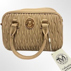 Valentino Orlandi Taupe Quilted Handbag